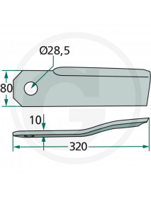 GRANIT Nôž ľavý, typ RMB - SRM, hrúbka = 10 mm